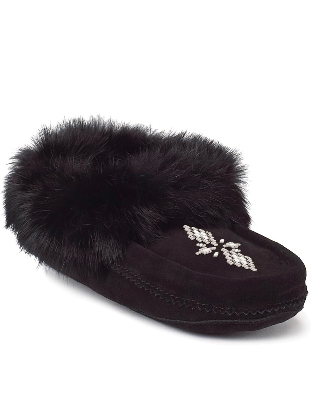 MANITOBAH Tipi Suede Moccasin Womens Black L6